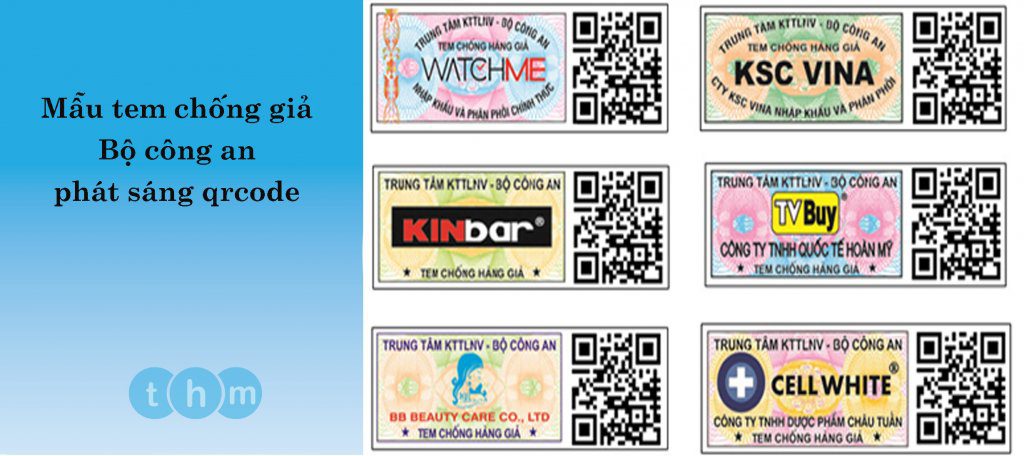 mẫu tem chống giả bộ công an phát sáng quét qrcode