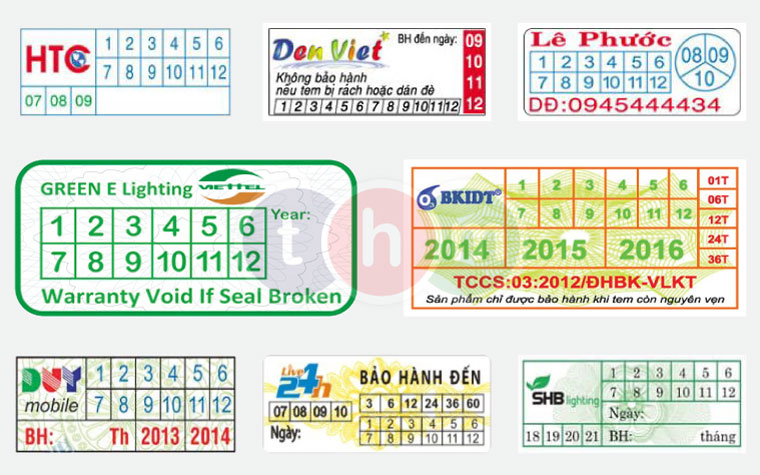thông tin trên tem bảo hành