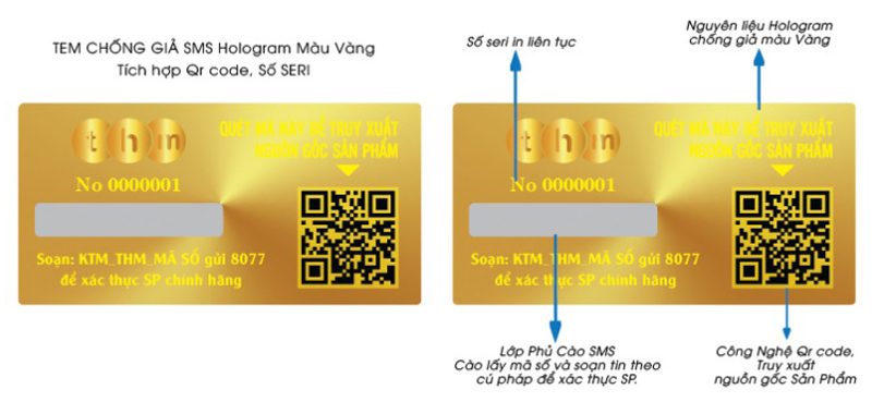 tem chống giả hologram tích hợp điện tử sms qr code