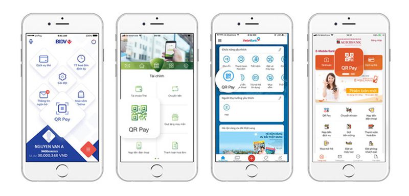 Các ngân hàng Việt Nam đã tích hợp giải pháp thanh toán qua mã QR trên ứng dụng di động Các ngân hàng Việt Nam đã tích hợp giải pháp thanh toán qua mã QR trên ứng dụng di động