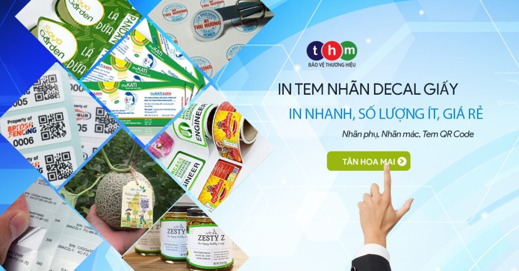 in tem nhãn decal giấy số lượng ít in nhanh giá rẻ tân hoa mai