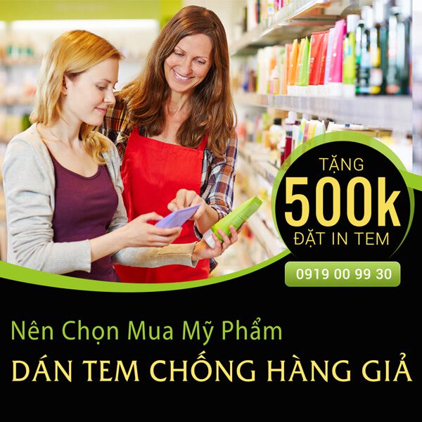 in tem chống giả mỹ phẩm tân hoa mai