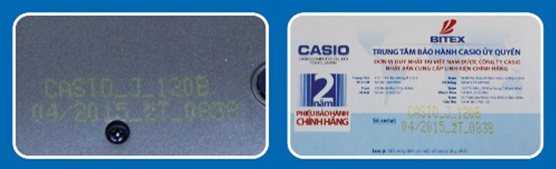 nhận biết máy tính casio chính hãng bằng số series tân hoa mai