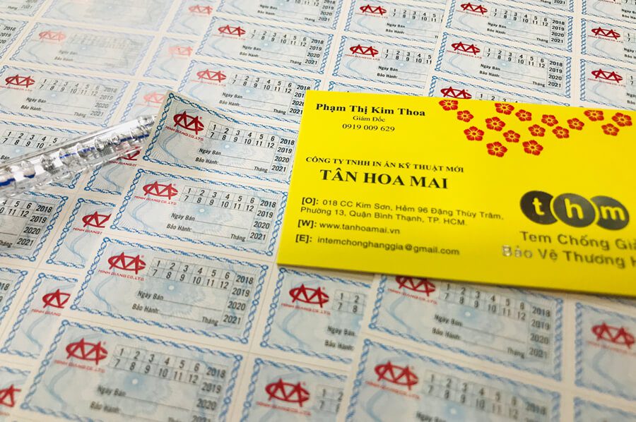 tem bảo hành tân hoa mai