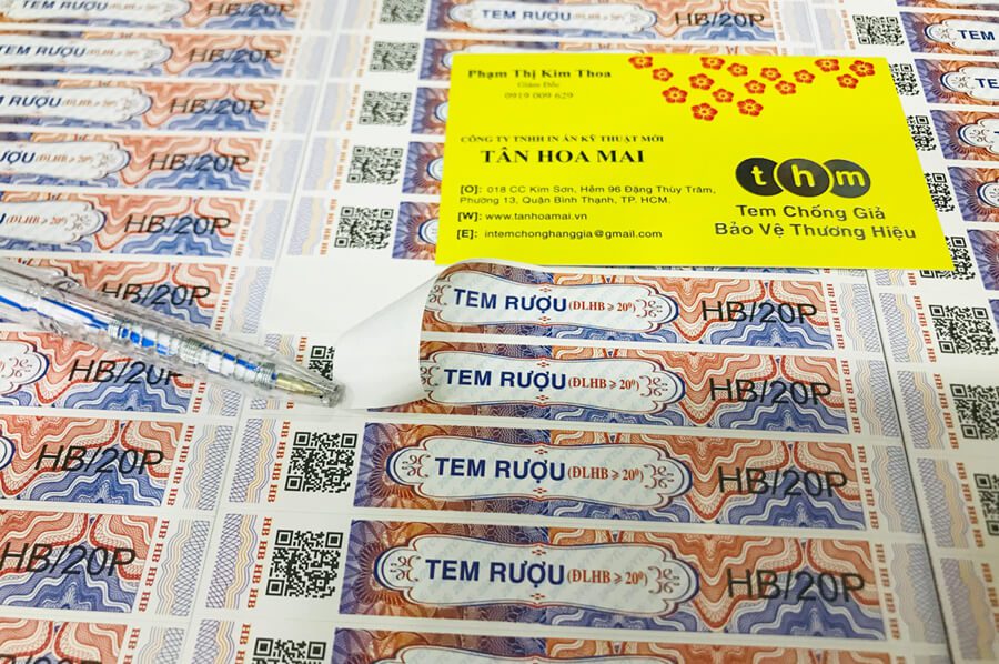 tem rượu decal bể tân hoa mai