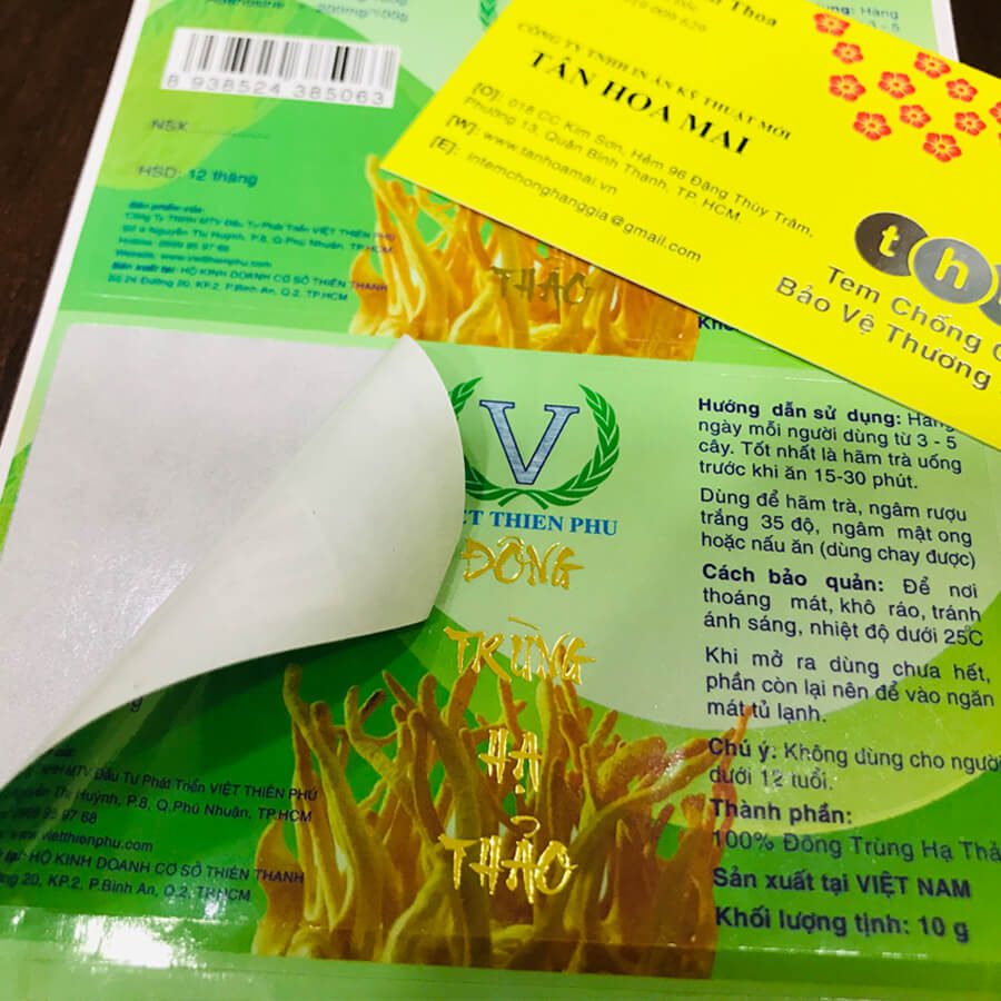 decal giấy nhãn chai tân hoa mai