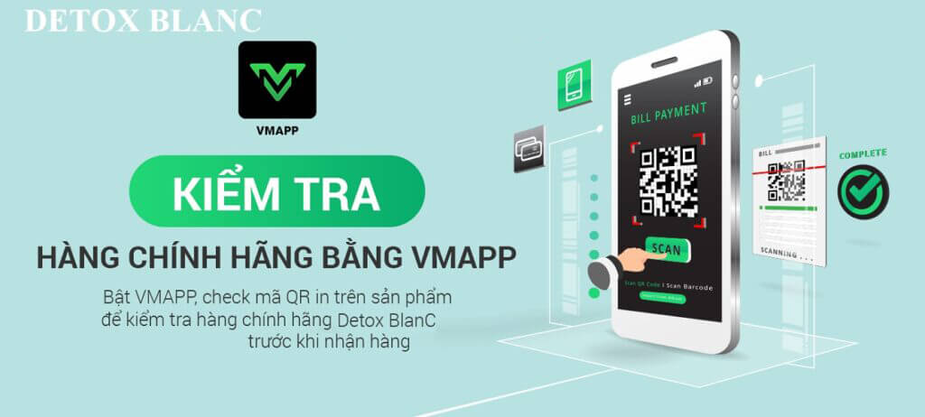 cách kiểm tra detox blanc bằng mã qr code