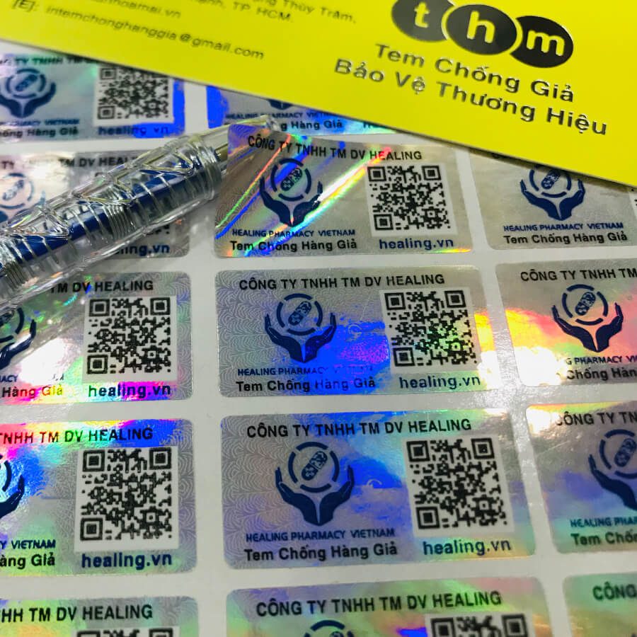 in tem 7 màu hologram