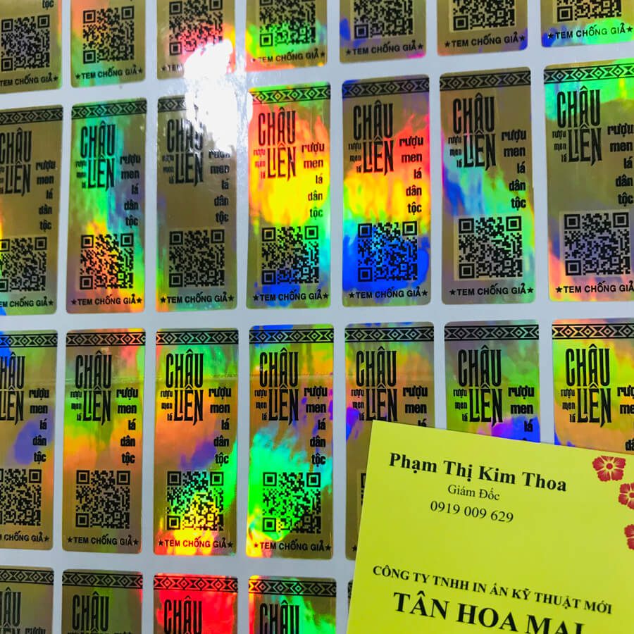 tem hologram 7 màu chống giả rượu