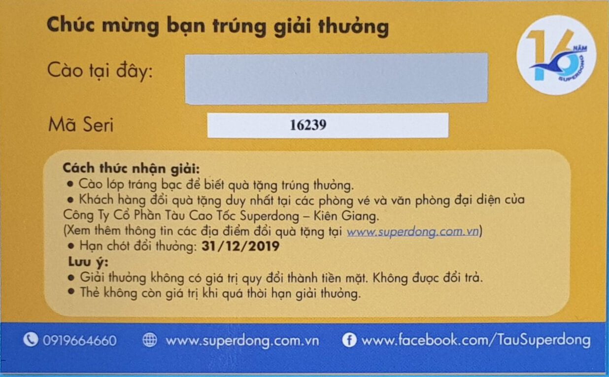 thẻ phủ cào trúng thưởng