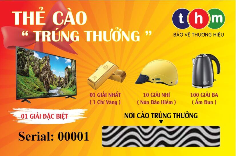 Thẻ cào trúng thưởng phủ bạc và nhảy số Serial Thẻ cào trúng thưởng phủ bạc và nhảy số Serial