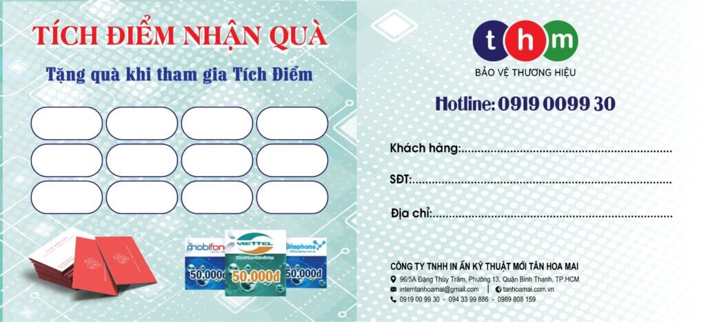 thẻ tích điểm tân hoa mai