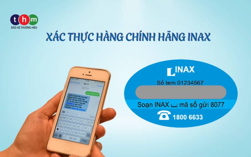xác thực hàng chính hãng inax bằng tin nhắn tổng đài 8077