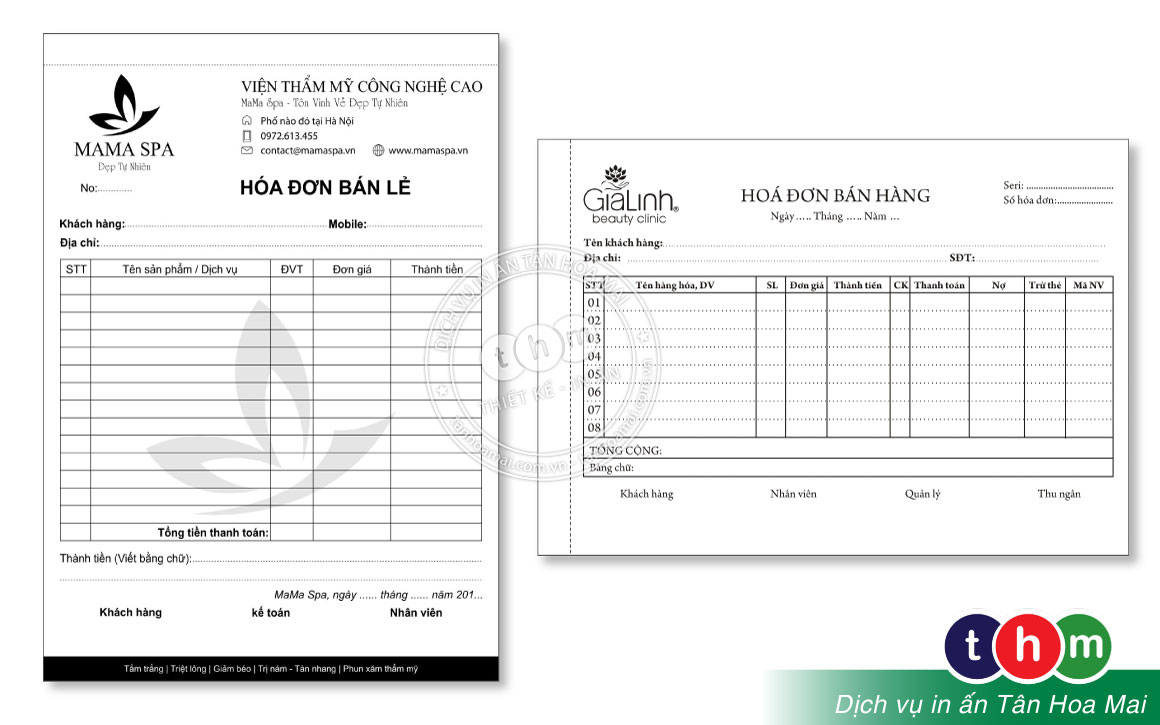 In hoá đơn bán lẻ số lượng ít - giá rẻ - theo yêu cầu HCM Tân Hoa Mai In hoá đơn bán lẻ số lượng ít - giá rẻ - theo yêu cầu HCM Tân Hoa Mai