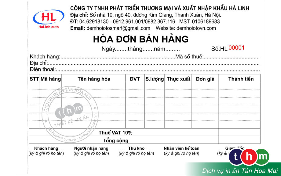 In hoá đơn bán lẻ số lượng ít - giá rẻ - theo yêu cầu HCM Tân Hoa Mai In hoá đơn bán lẻ số lượng ít - giá rẻ - theo yêu cầu HCM Tân Hoa Mai
