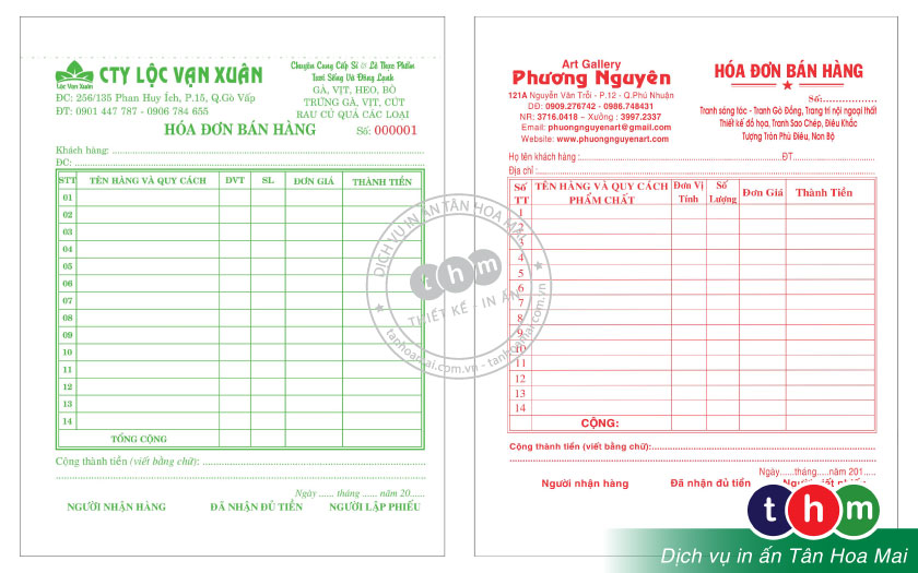 In hoá đơn bán lẻ số lượng ít - giá rẻ - theo yêu cầu HCM Tân Hoa Mai In hoá đơn bán lẻ số lượng ít - giá rẻ - theo yêu cầu HCM Tân Hoa Mai