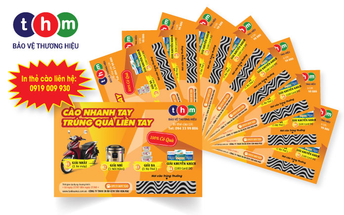 in thẻ cào trúng thưởng tân hoa mai