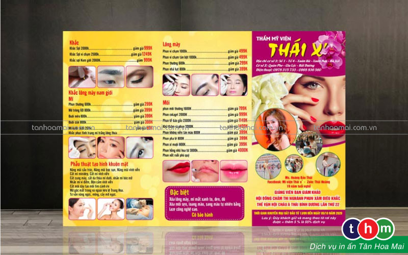 Mẫu tờ rơi spa giới thiệu sản phẩm dịch vụ chăm sóc và làm đẹp