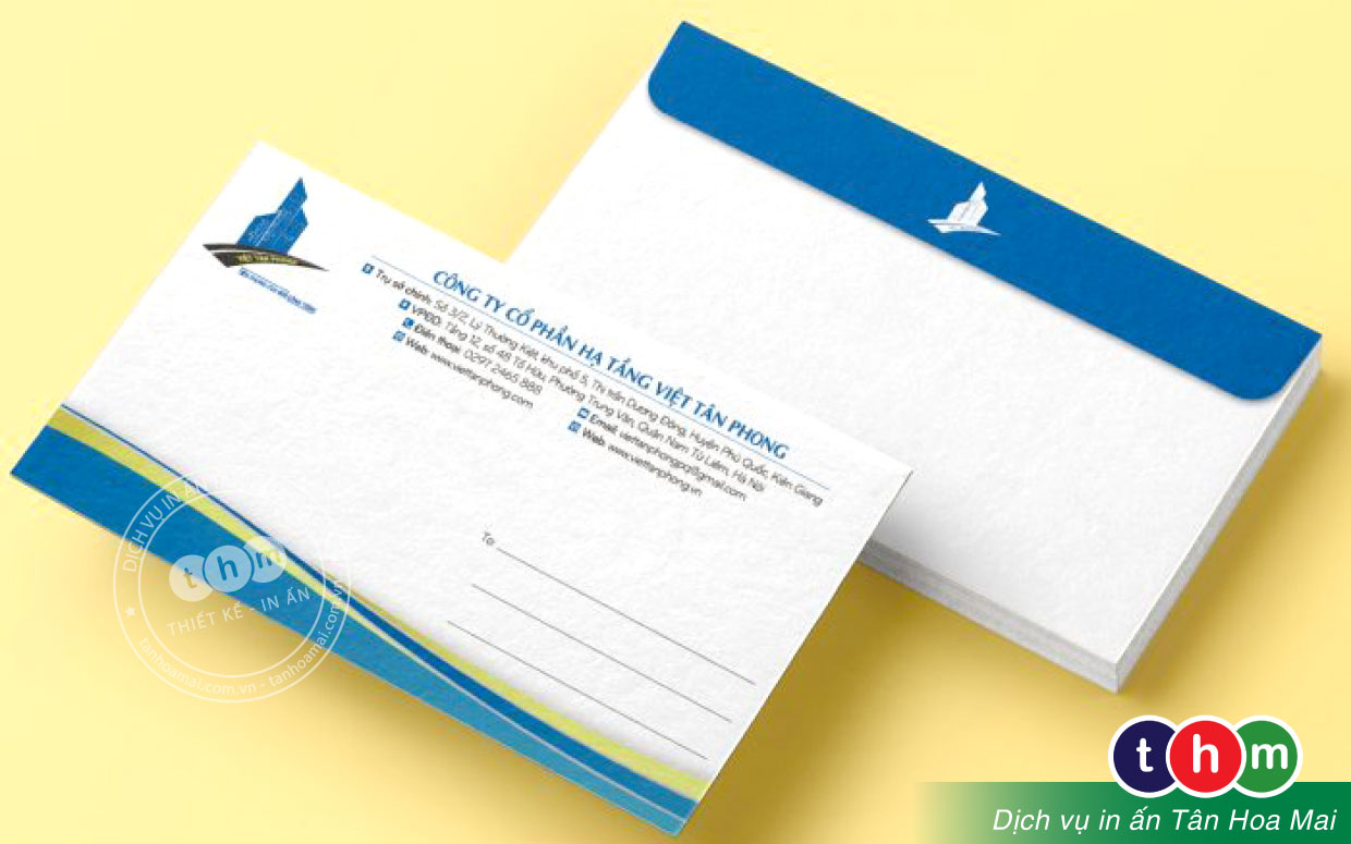 In bao thư A4, Bao thư công ty, Bao thư trắng theo yêu cầu Tân Hoa Mai