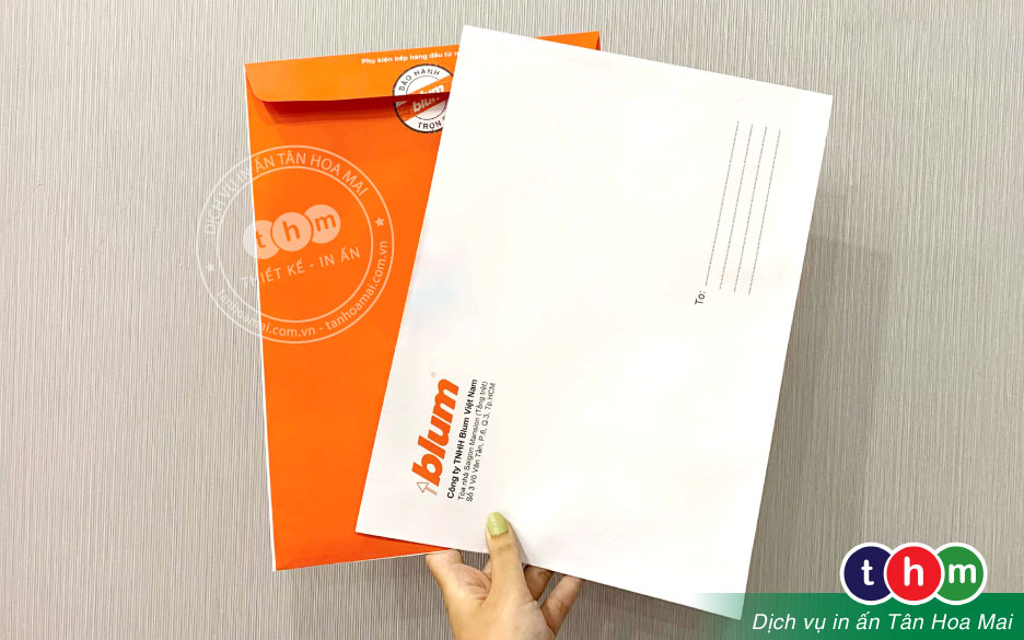 In bao thư A4, Bao thư công ty, Bao thư trắng theo yêu cầu Tân Hoa Mai