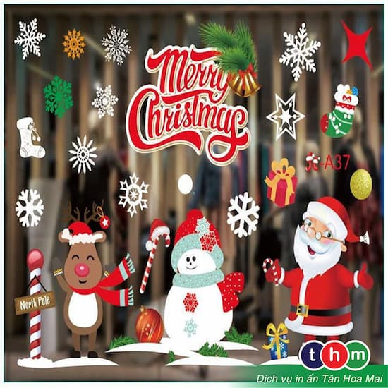 decal dán trang trí mừng giáng sinh