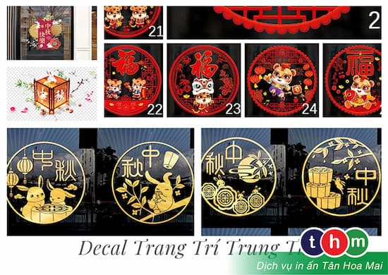 làm đẹp không gian bằng decal mùa trung thu