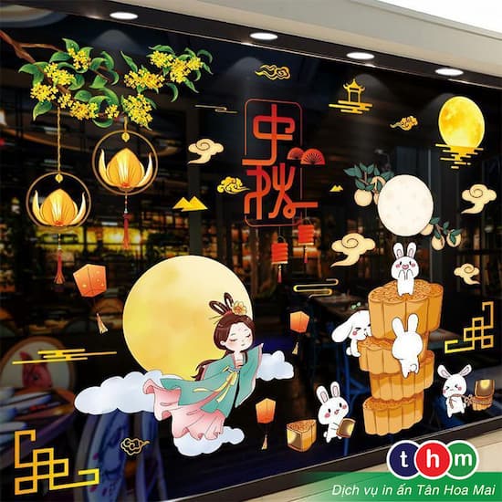 decal trang trí tết trung thu
