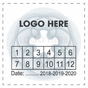 mẫu của tem dùng để dán chức năng bảo hành loại vuông