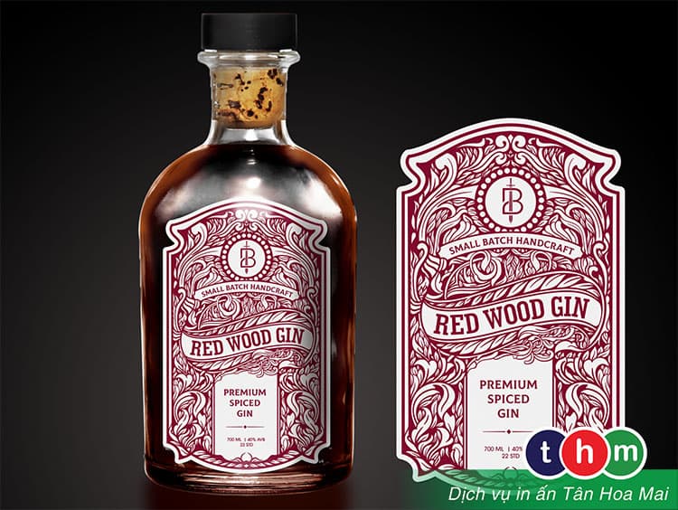 Tem nhãn dán cho rượu Red Wood Gin cach-lam-tem-dan-san-pham