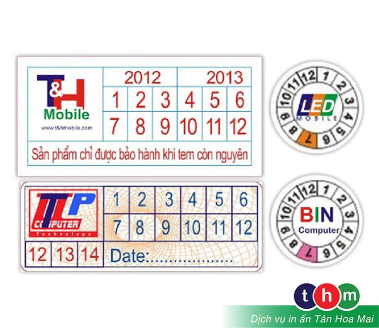 các mẫu tem dùng để bảo hành điện thoại