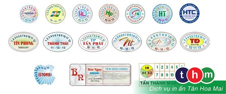 da dang cac hinh ve tem bao hanh cho san pham dien tu