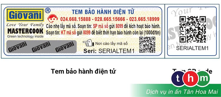 tem bao hanh dien tu dung sms va qr code