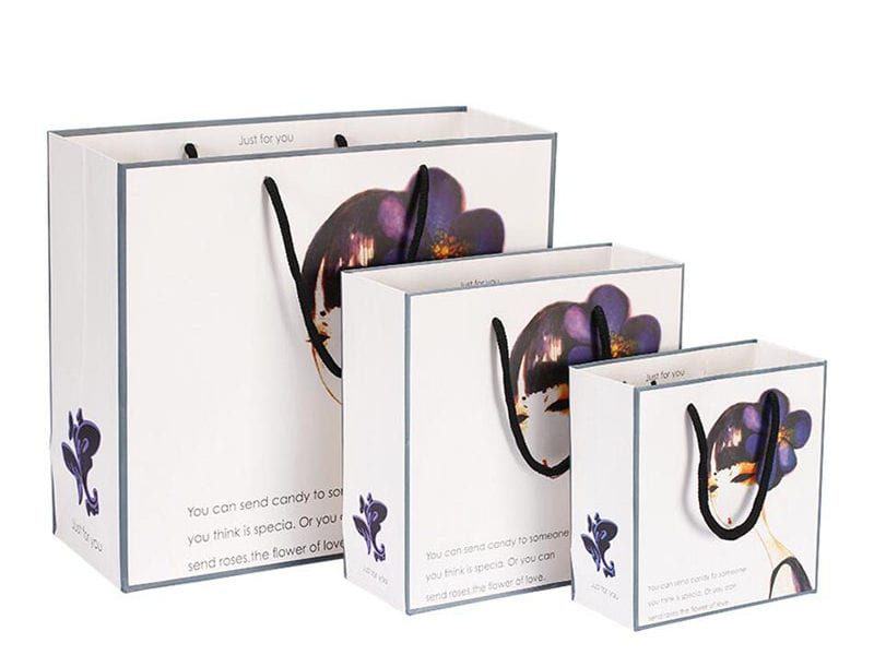 Sử dụng hình ảnh cô gái trên nền trắng giúp túi nổi bật, dễ nhận diện được thương hiệu tui-giay-dung-my-pham