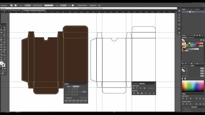Dùng Adobe illustrator chỉnh sửa thông số của thùng carton, bao bì hộp giấy trước khi chuyển qua xưởng in thiet-ke-hop-giay