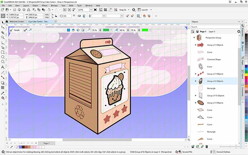 Dùng phần mềm CorelDRAW để lên ý tưởng cho hộp giấy thiet-ke-hop-giay